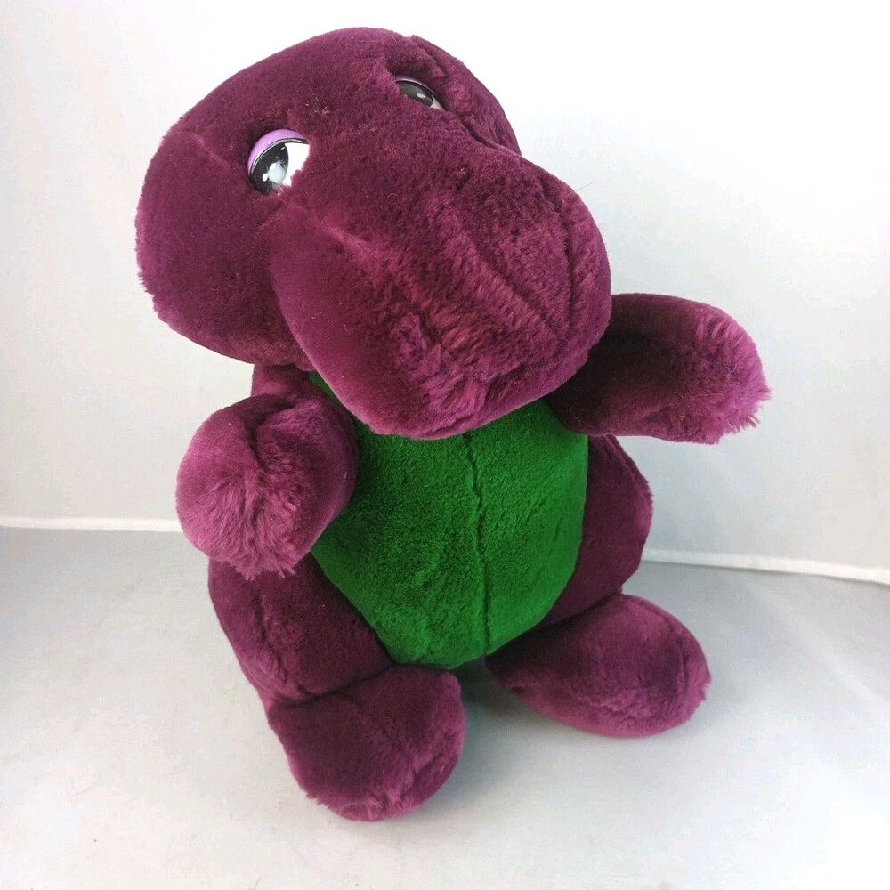 Dakin‎ Original Barney 10" Stuffed Plush Lyons Group Backyard Gang 5 Spots